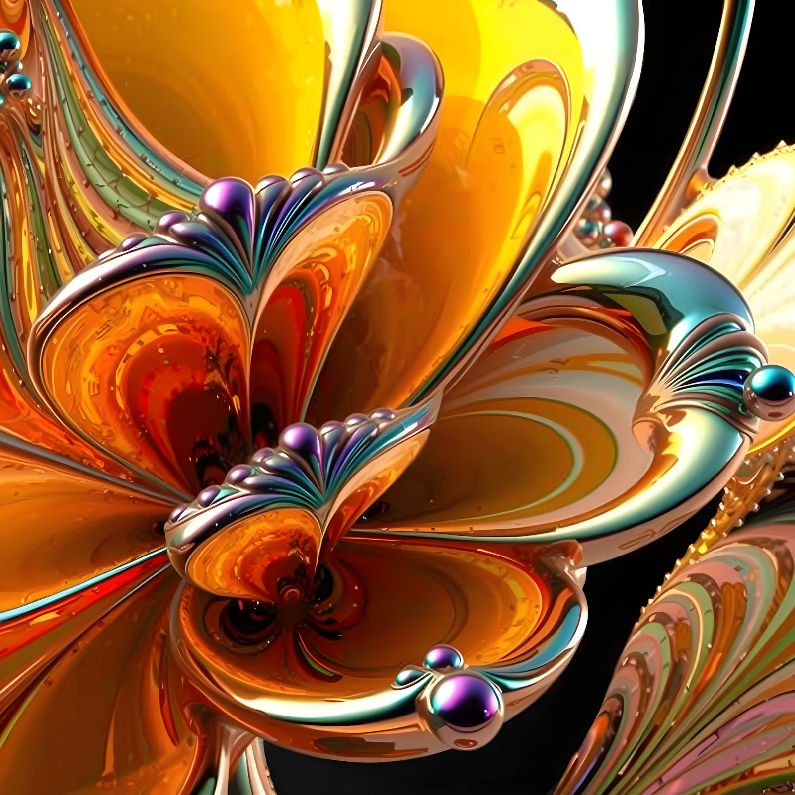 Surreal Stained Glass Masterpiece with Kaleidoscopic Color G...