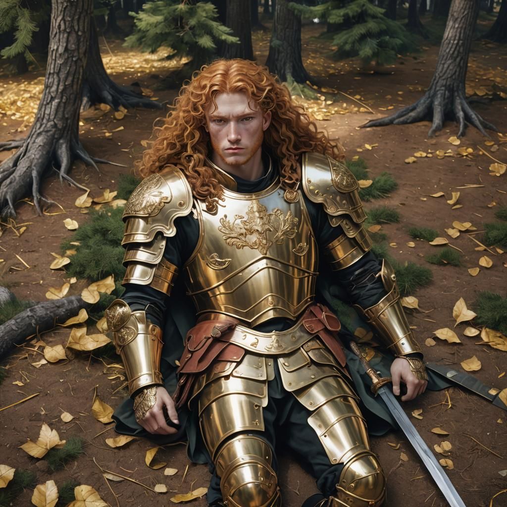 Roman Centurion in Golden Armor: 3D Anime Art