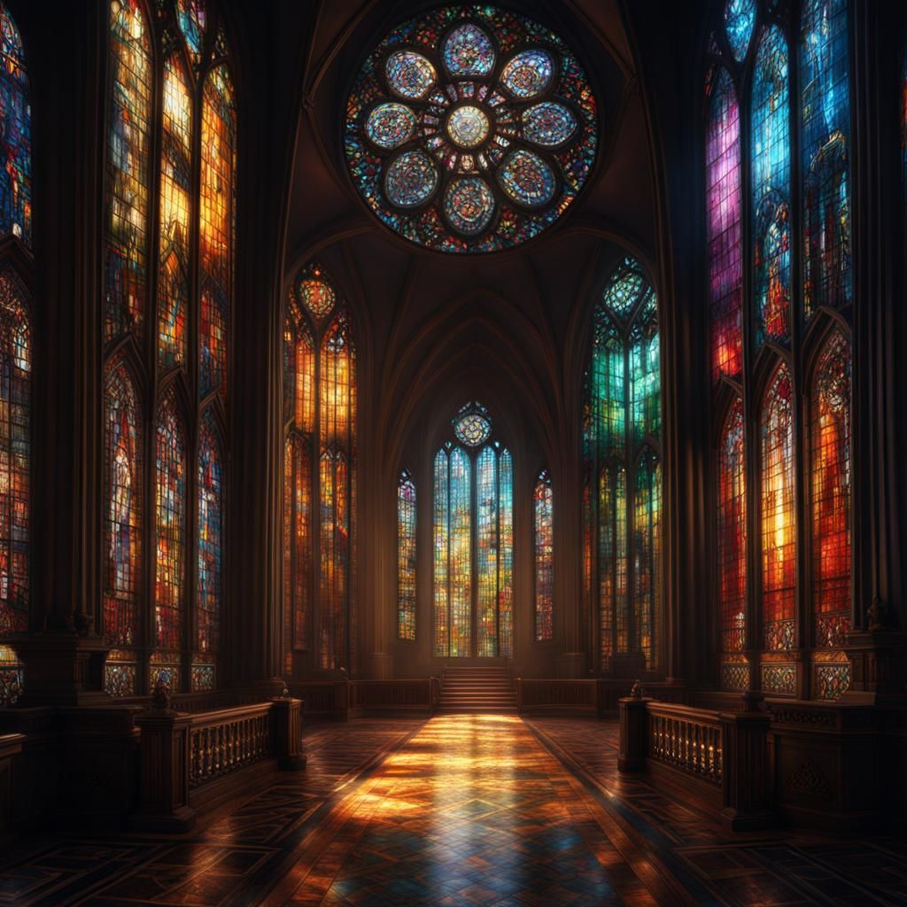 Stained Glass Maze: Epic Digital Matte Painting
