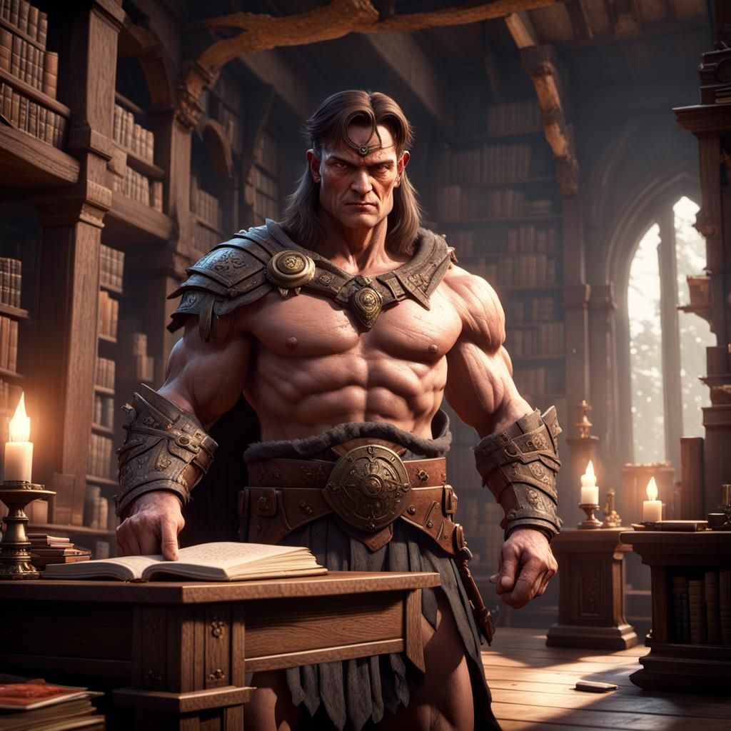 Conan the Librarian: 3D Game Cinematic Scene