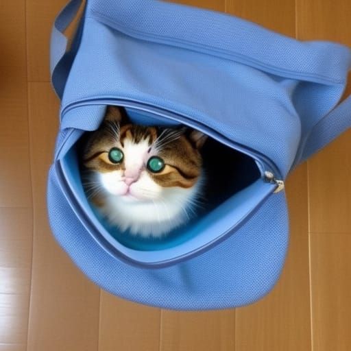 Cute Cat Peeking From Paper Bag