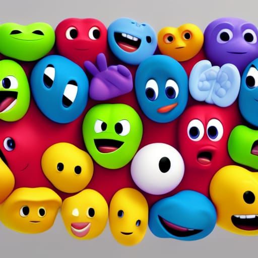 Pixar-Style Emoji Character in 3D Digital Art