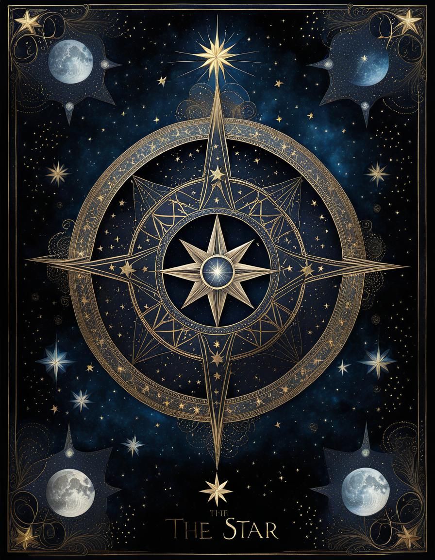 The Star Tarot Card: Surreal Arcane Night