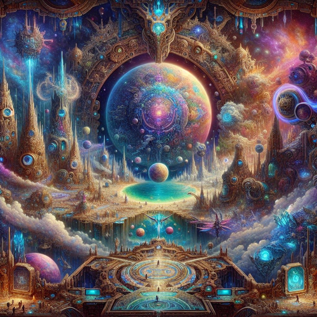 Intricate Celestial Game Landscape in 8k Resolution