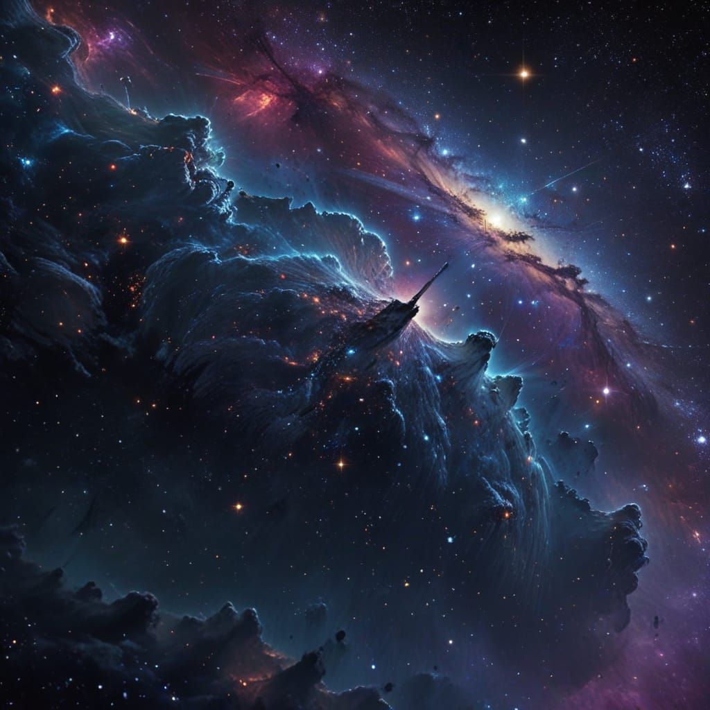 Cosmic Dreamscape in Vibrant Retrofuturism Style