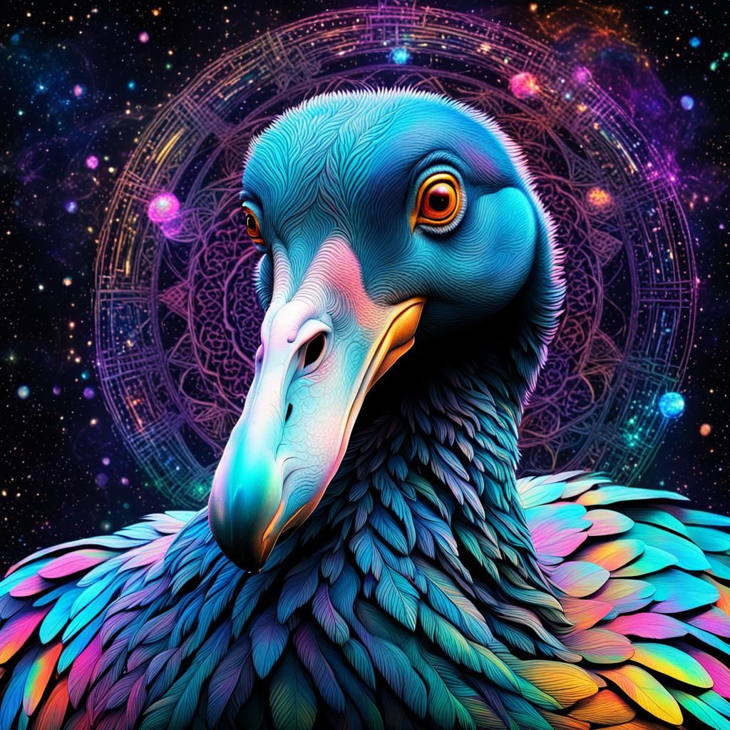 Ancient Dodo in Holographic Cosmic Illustration