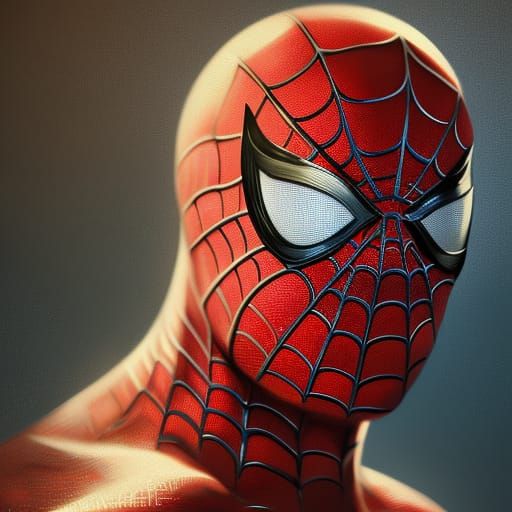 Hyperdetailed Spider-Man Portrait in Digital Art Style