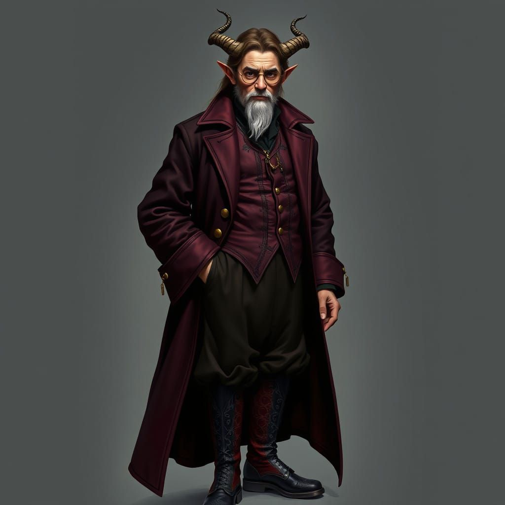 Elegant Wizard in Pre-Raphaelite Style