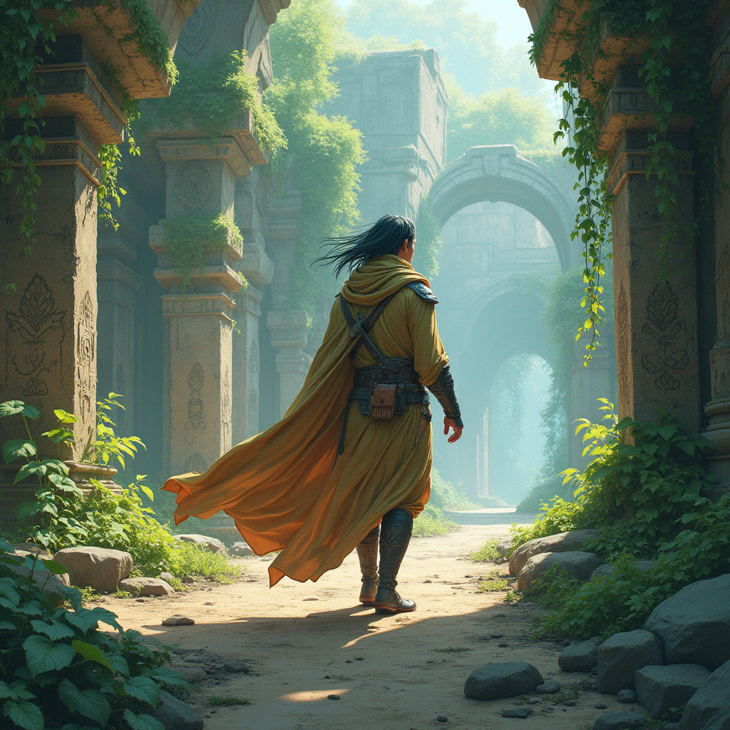 Elemental Warrior in Shifting Armor, Exploring Ancient Ruins