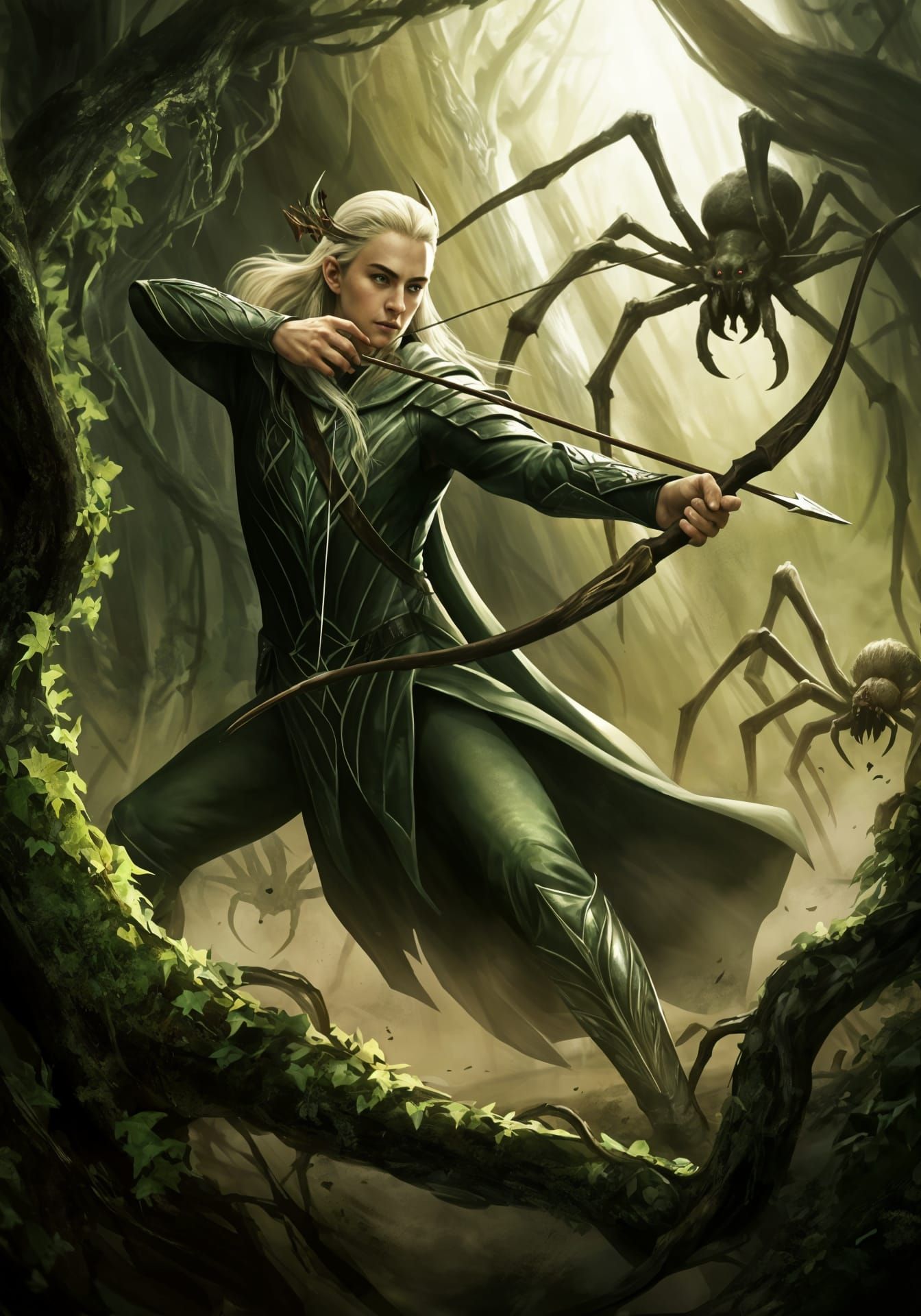 Elven Warrior in Emerald Armor, Mirkwood Forest
