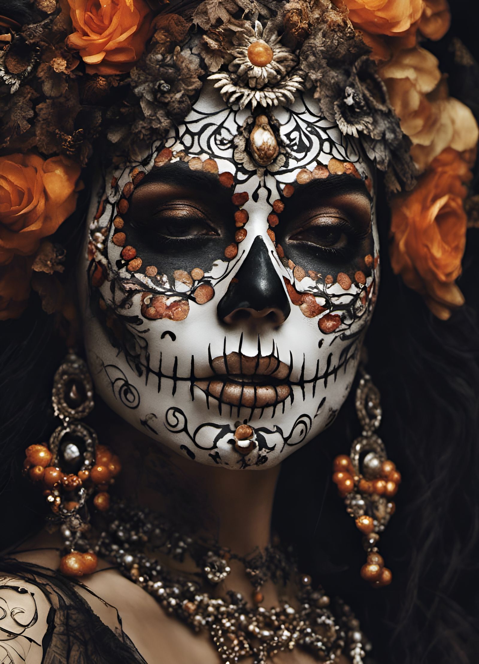 Day of the Dead Sugar Skull Beauty Portrait