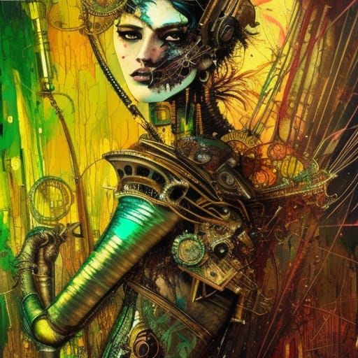 Steampunk Knight Cover Art: Cosmic Luminous Masterpiece