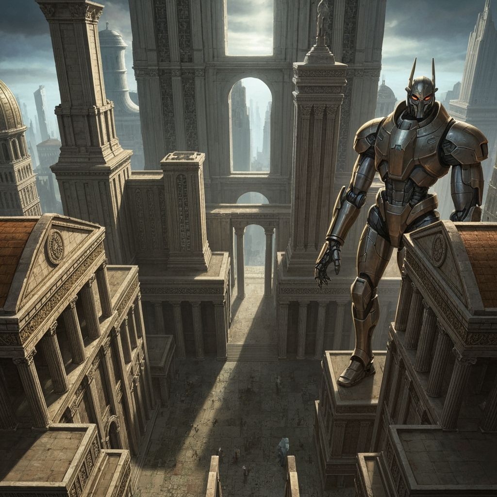 Futuristic Constantinople with Robot Sentinel in Heroic Real...