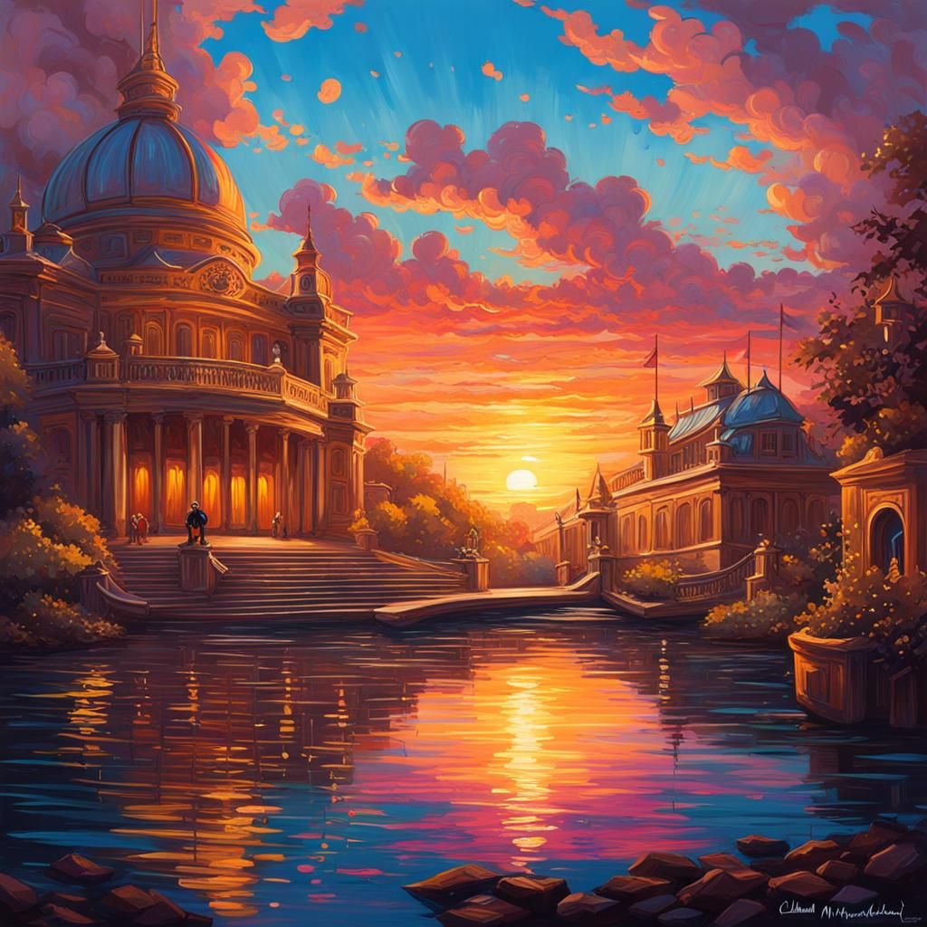 Disney Pixar Soap Opera Sunset Illustration