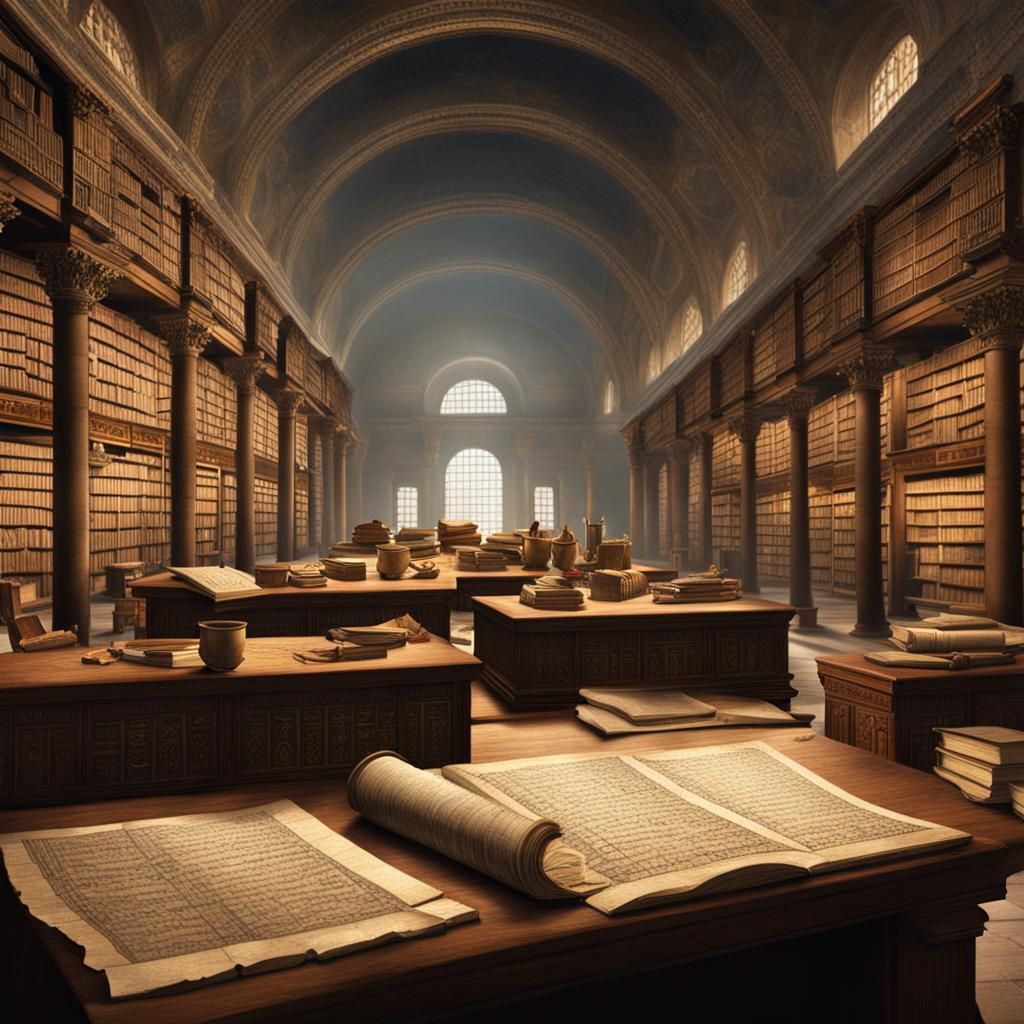 The ancient library at Alexandria