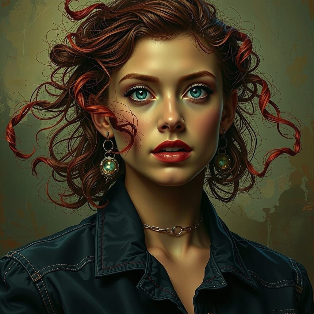 Abstract Swirling Red Forms