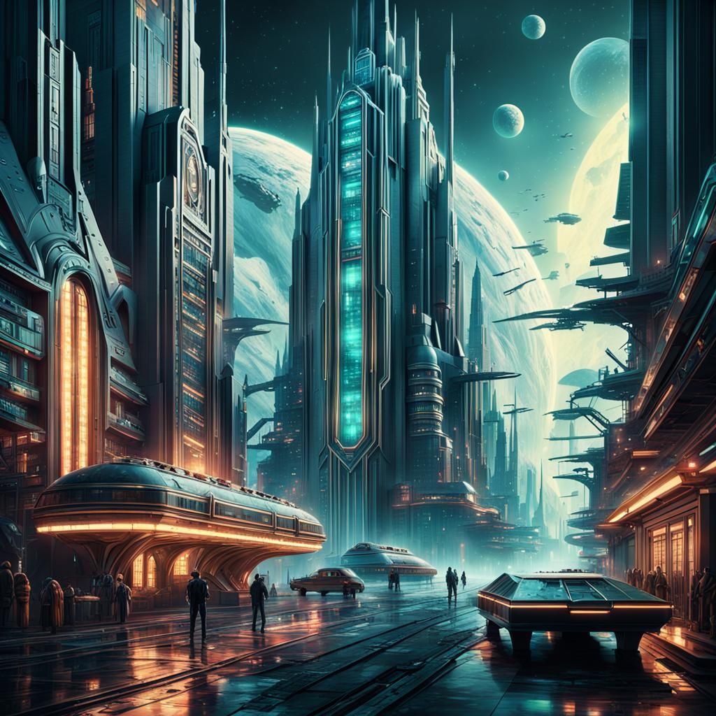 Retro-Futuristic Art Deco Science Fiction Masterpiece