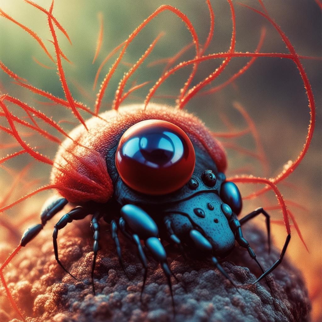 Ant Creature with Spider Eyes: Vintage Photorealistic Art