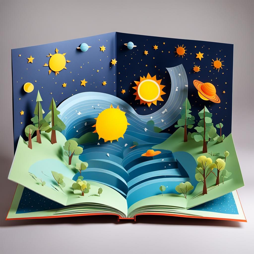 Pop-Up Book Solar System Illustration