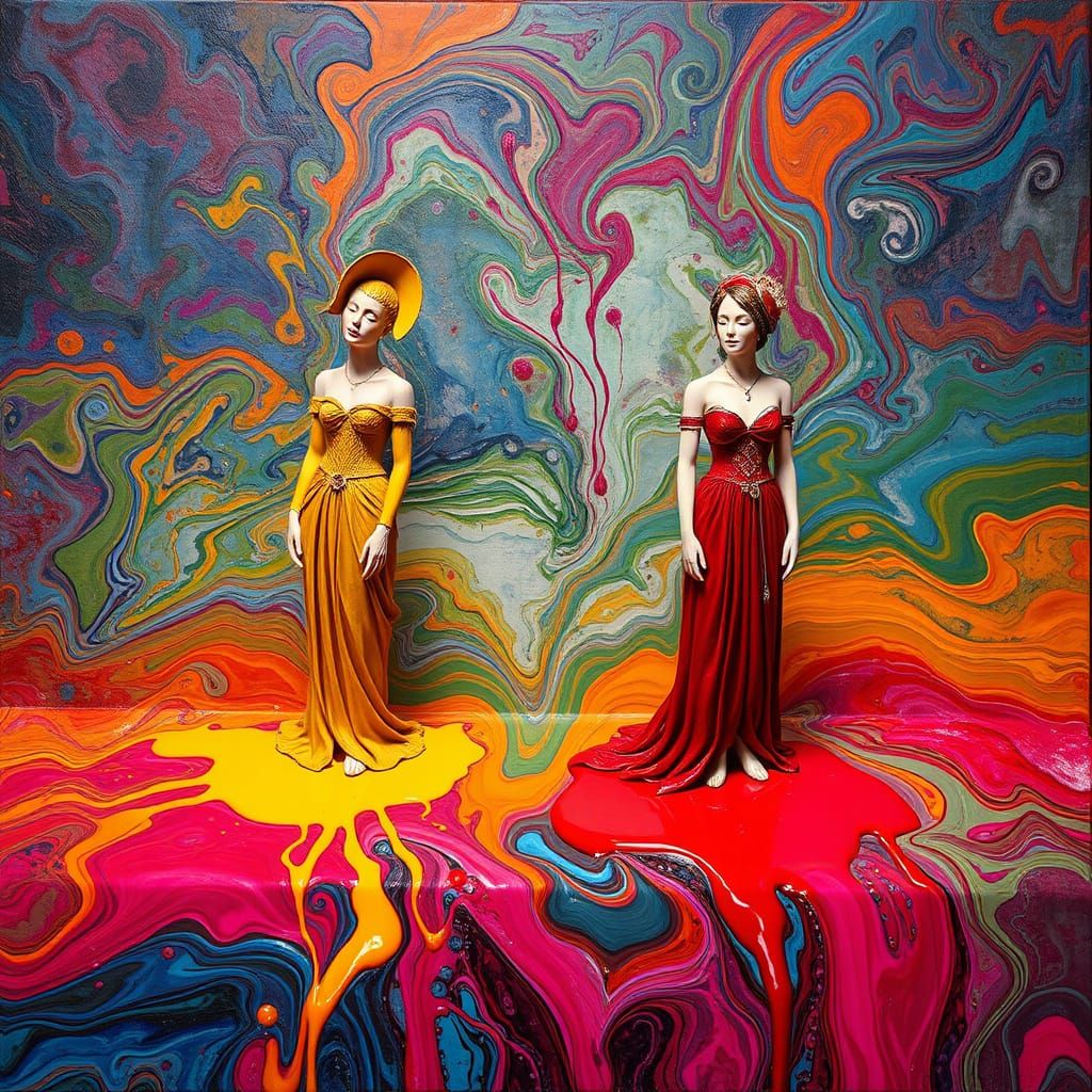 Melting Wax Figures in Dreamlike State