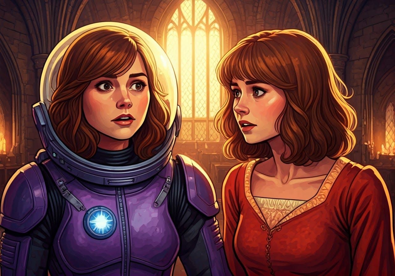 Clara Oswald Meets Herself in Medieval Fantasy Portrait