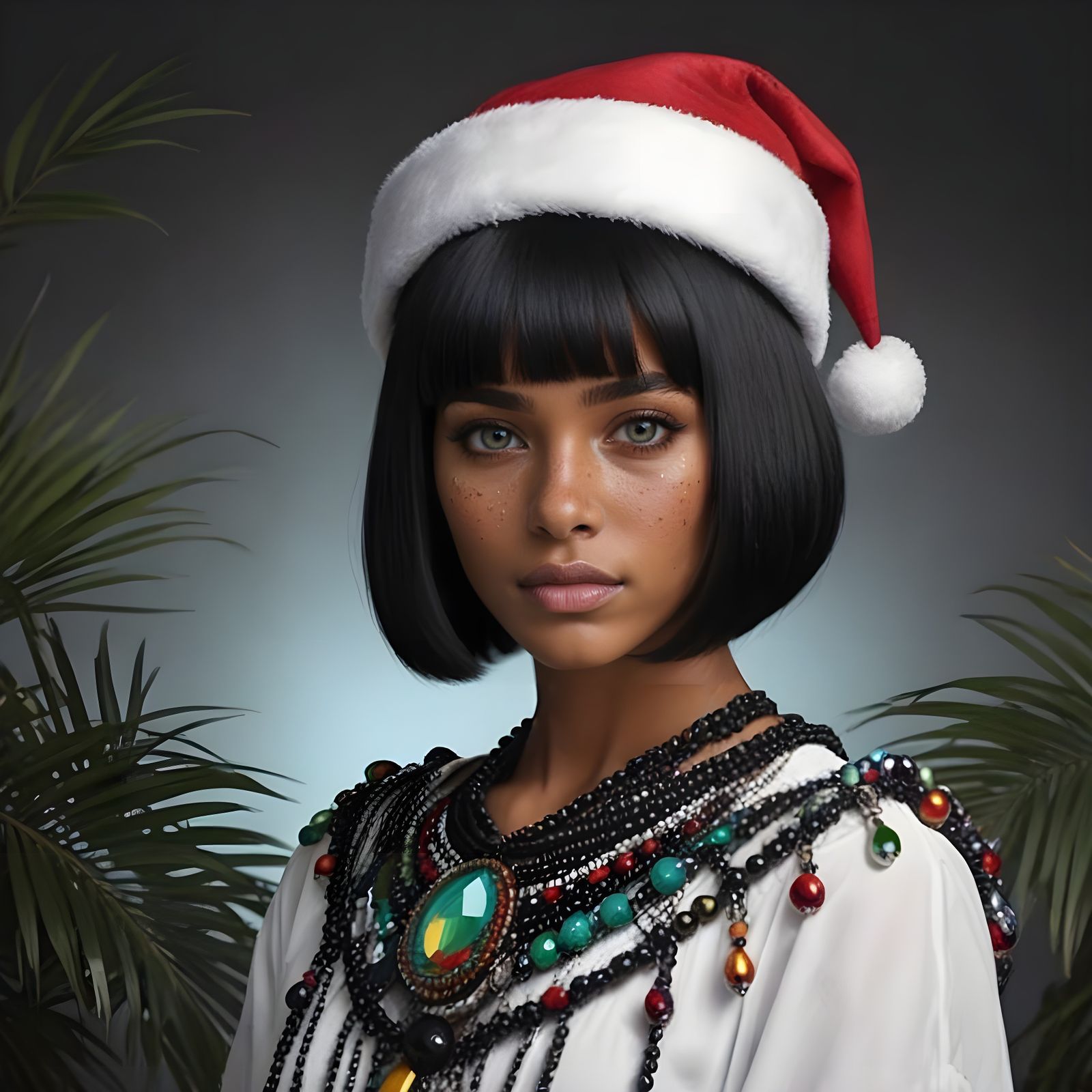 Inquisitive Teenager in Vibrant Holiday Attire with Indigeno...