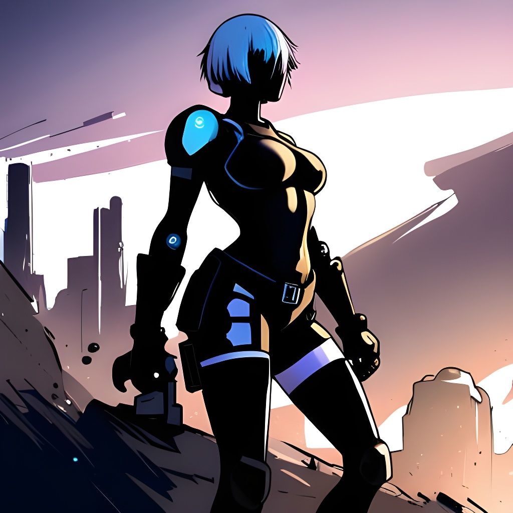 2B Nier Automata and Goliath Mech in Graffiti Art