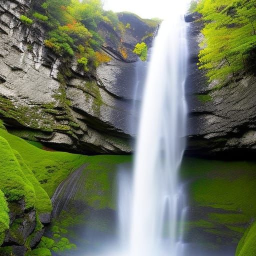 Majestic Waterfall Created by AI