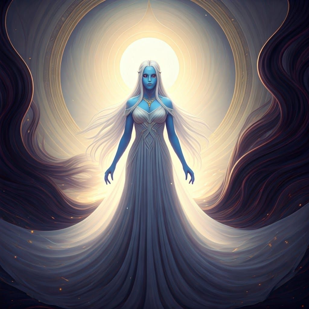 Celestial Reckoning: Ethereal Being in Zeno's Palace