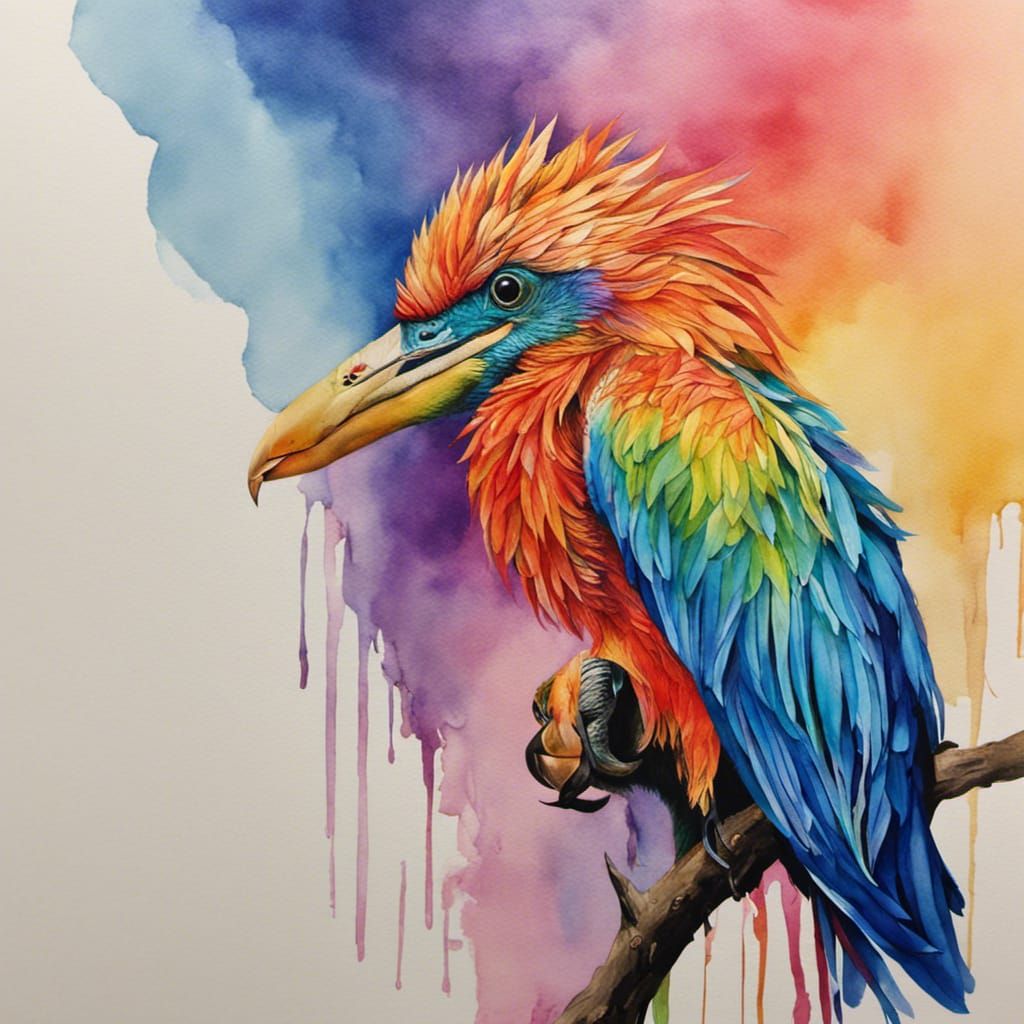 Watercolor Rainbow Animals in Abstract Nature Art