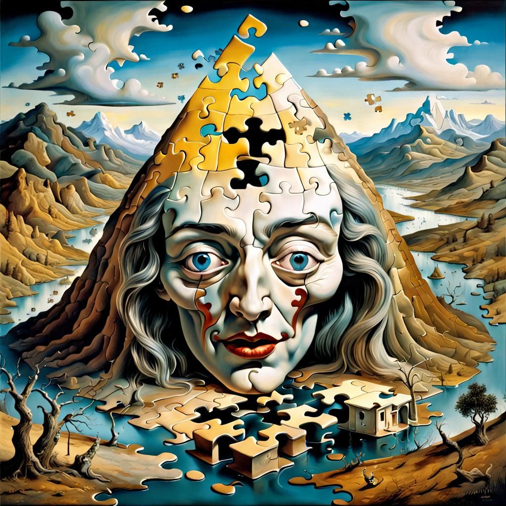 Surreal Jigsaw Puzzle in Style of Dali and Escher
