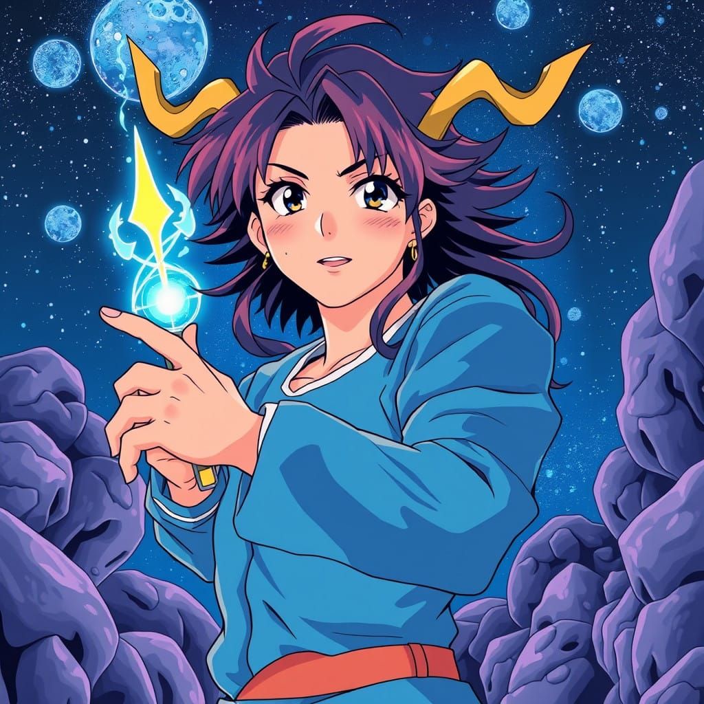 Vibrant Aquarius Anime Idol in Cinematic Style