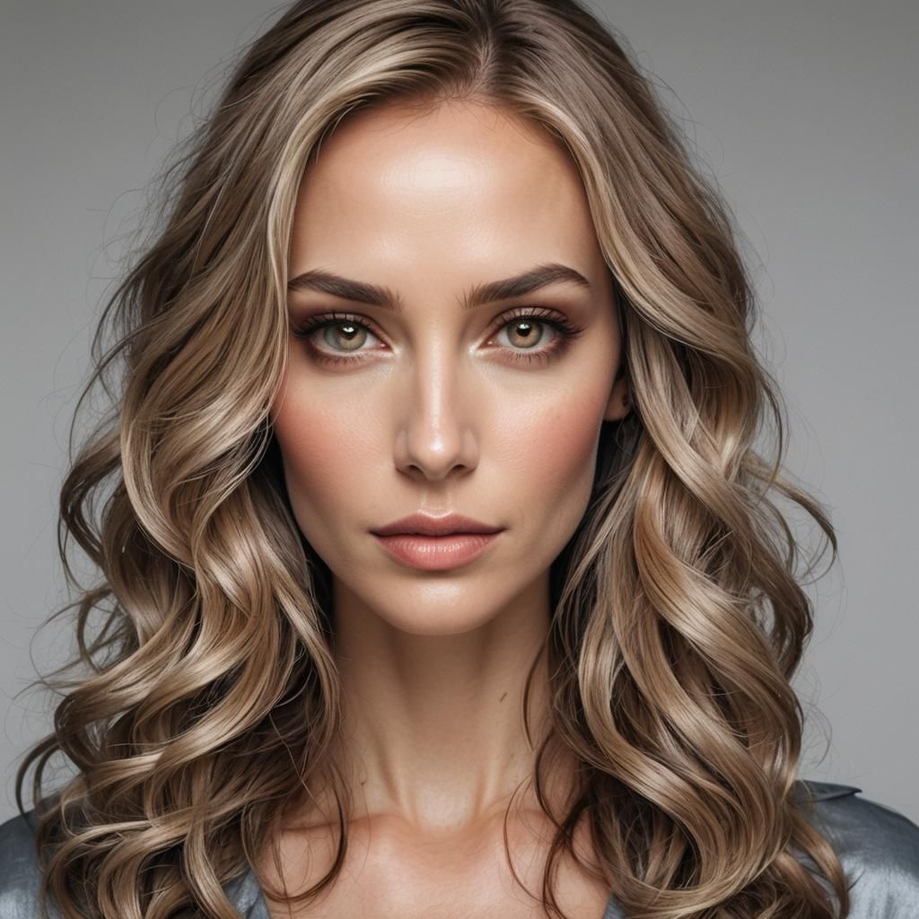 Turkish Woman with Wavy Hair in Detailed Matte Painting