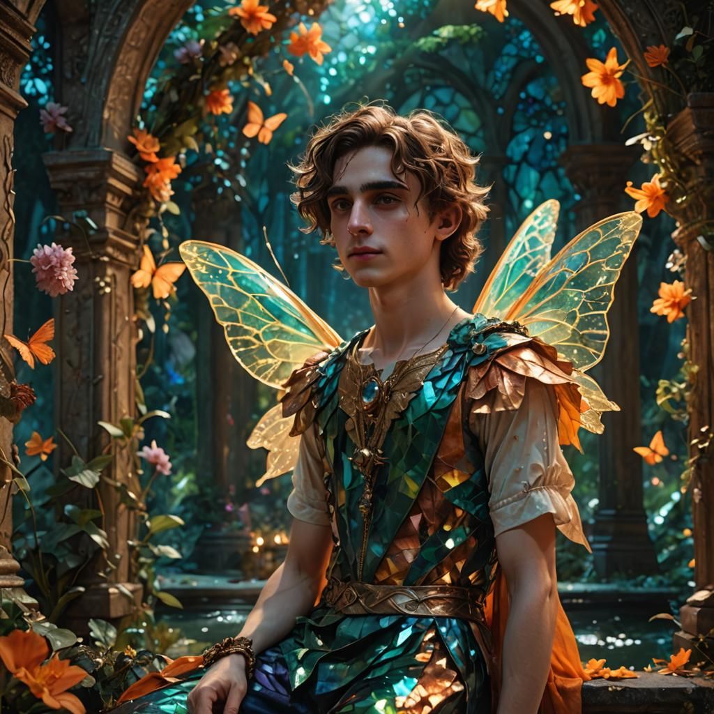Timothee Chalamet dressed as a fairy in Midsummer Nights Dre...