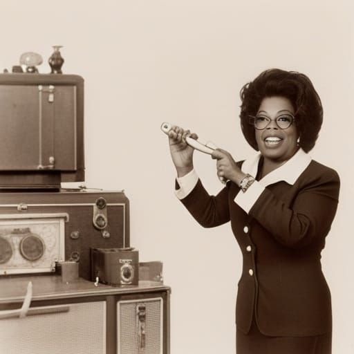 Oprah Winfrey Showcases Oversized Electric Toothbrush in 196...