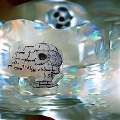Translucent Crystal Skull with Hidden Message