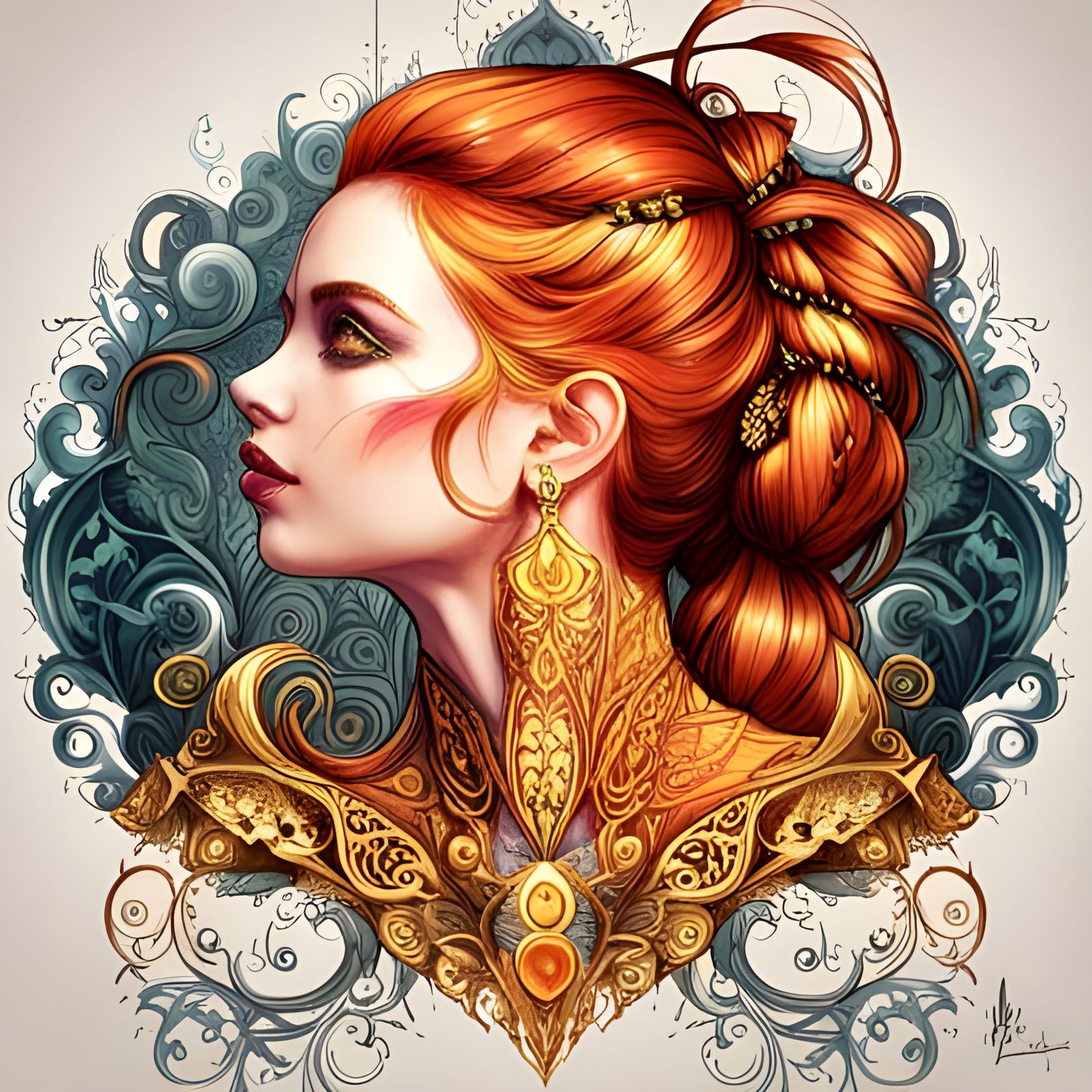 Steampunk Elven Goddess in Digital Art Style