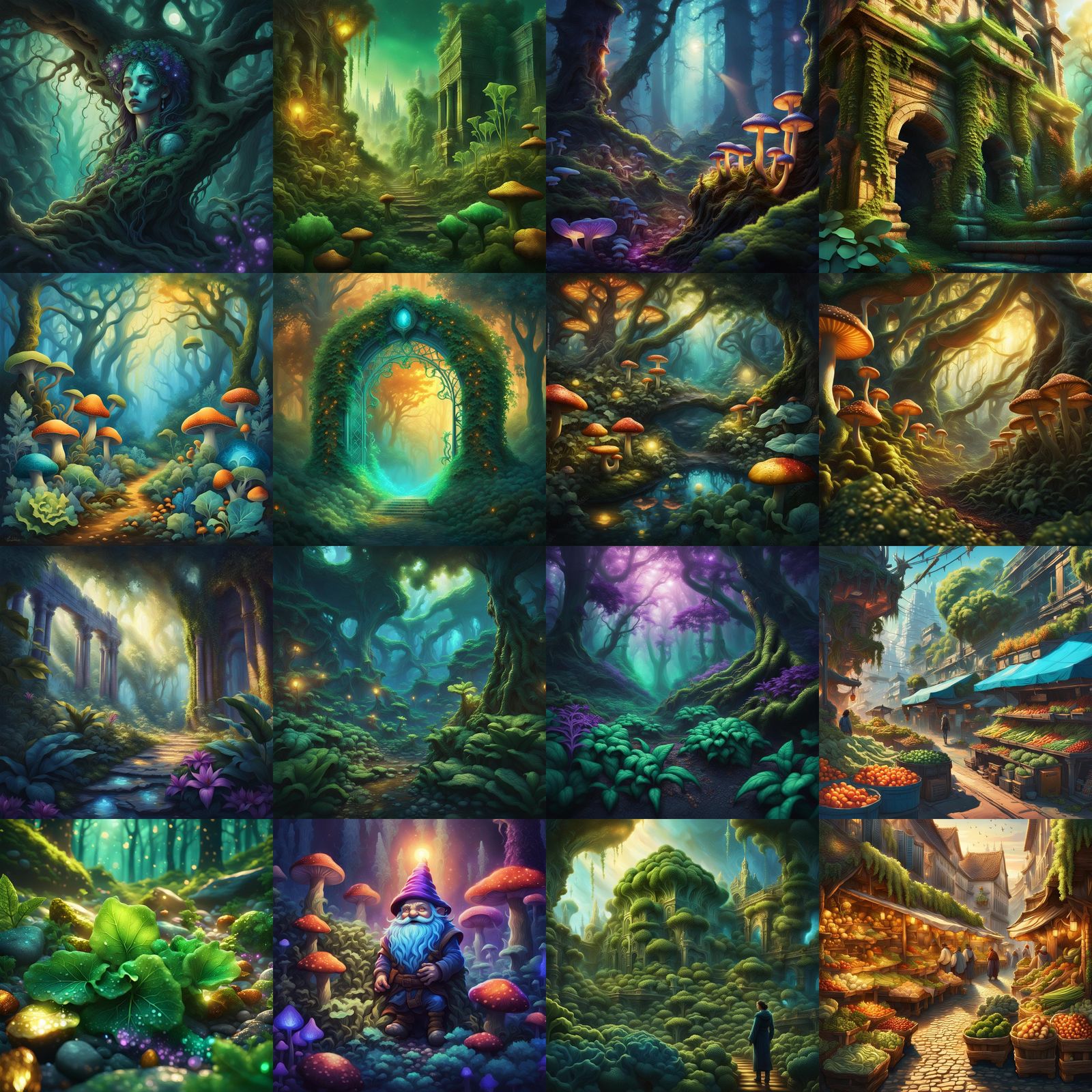 Fantastical Vegetables in Detailed Matte Painting