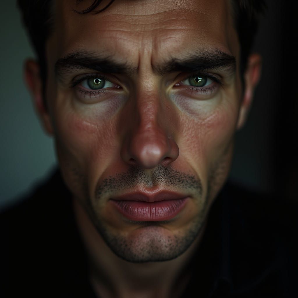Portrait of a Man with a Hard Expression