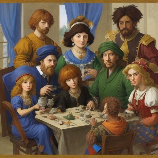 Hedgehog Video Game Role Play in Masters' Styles