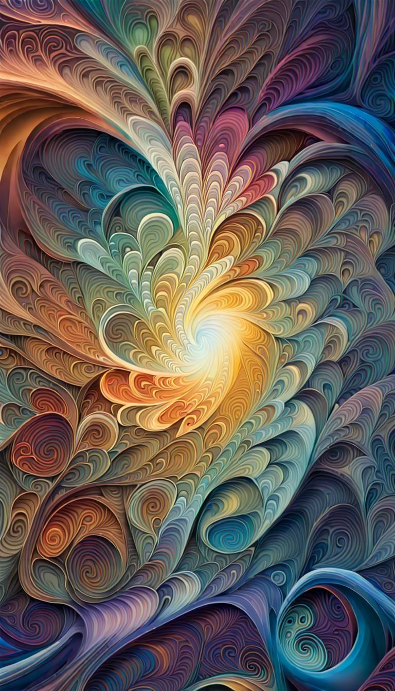 Iridescent Titanium Universe: Psychedelic Fractal Art