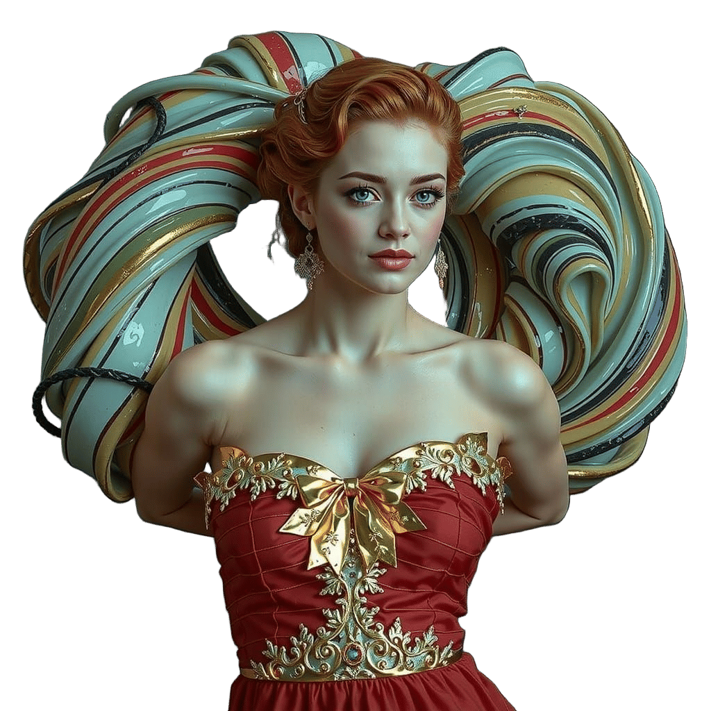 Abstract Swirling Gelato Colors with Bold Stripes