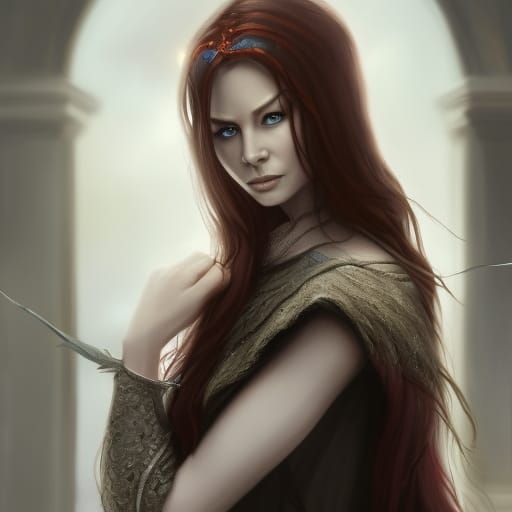 Evil Arwen Undómiel Portrait in Dystopian Style