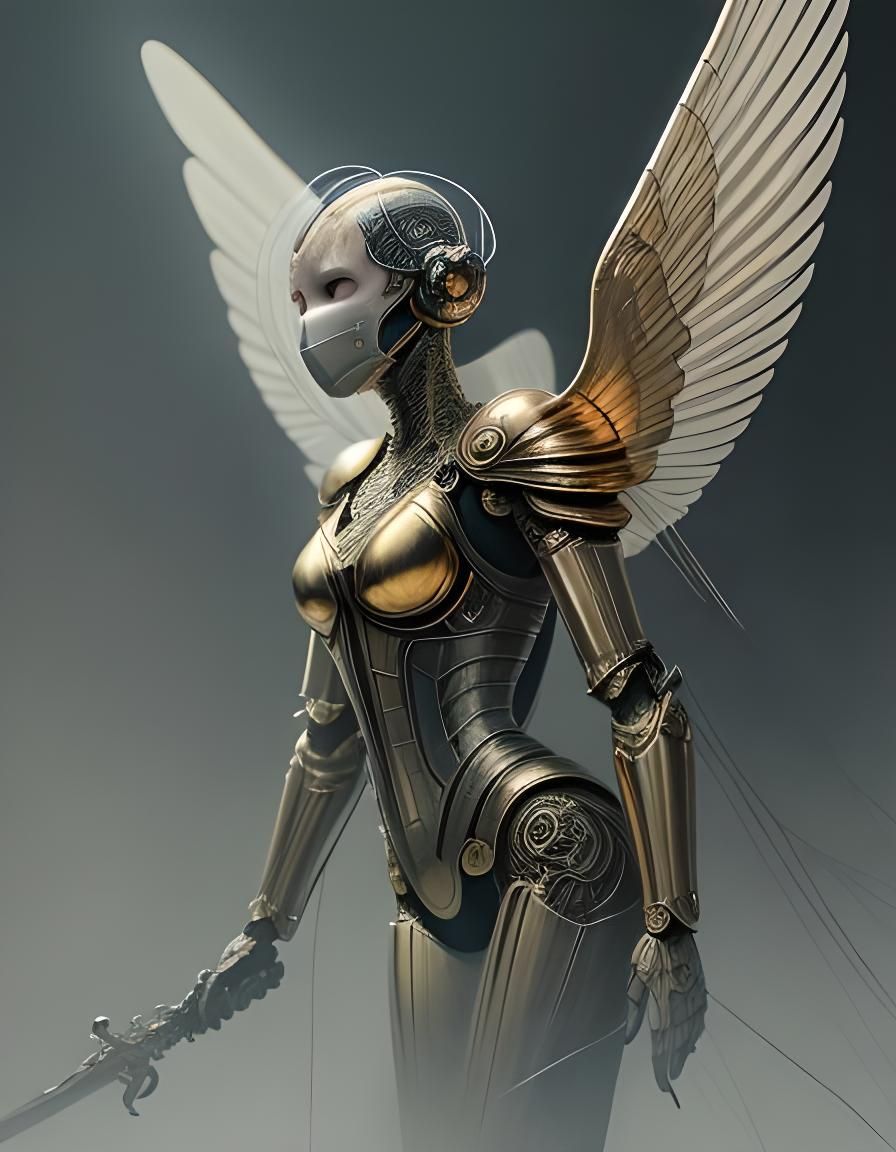 Ethereal Wings Blueprint in Technical Drawing Style