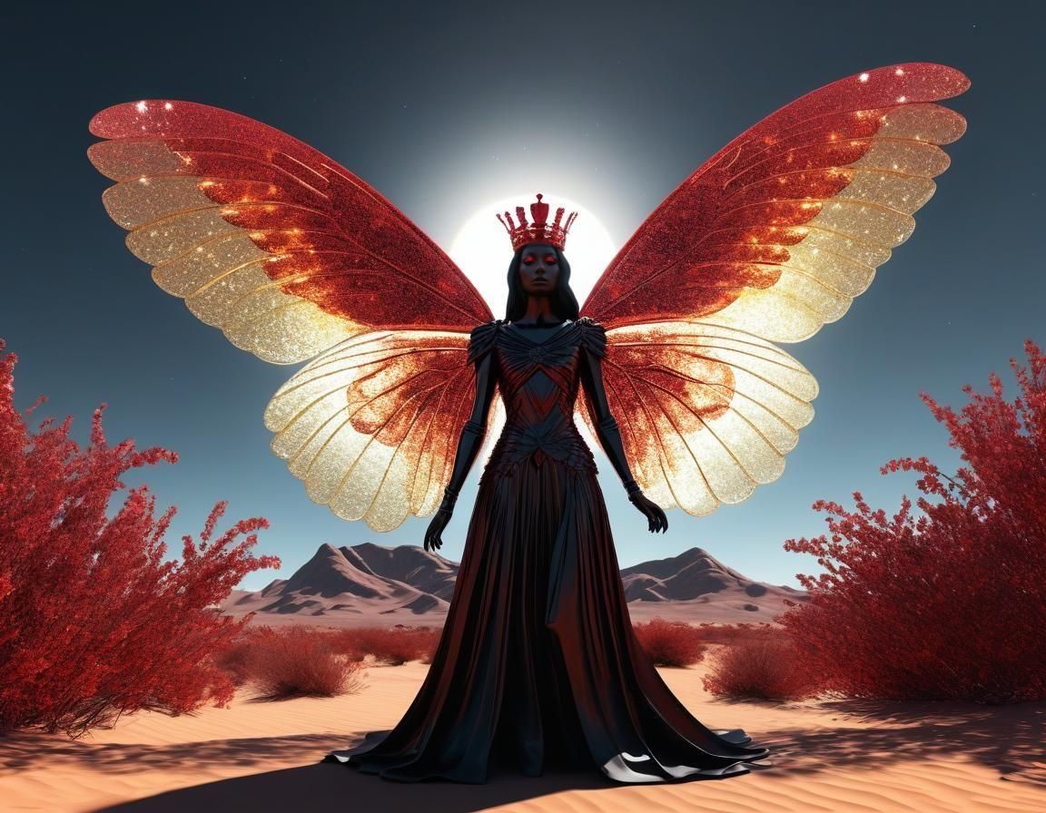 Ethereal Butterfly Queen in Abstract Surreal Style