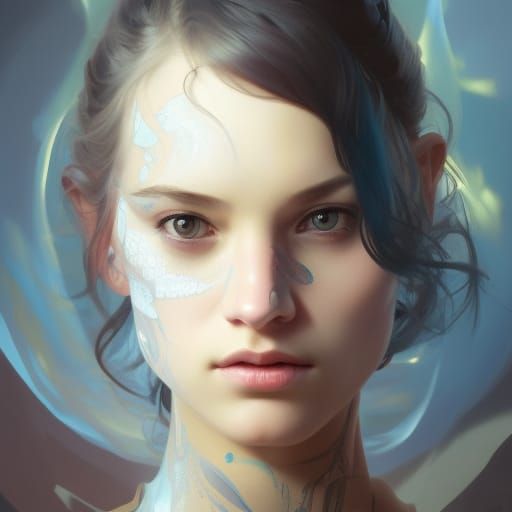 Detailed Portrait of Girl with "Loser" Forehead