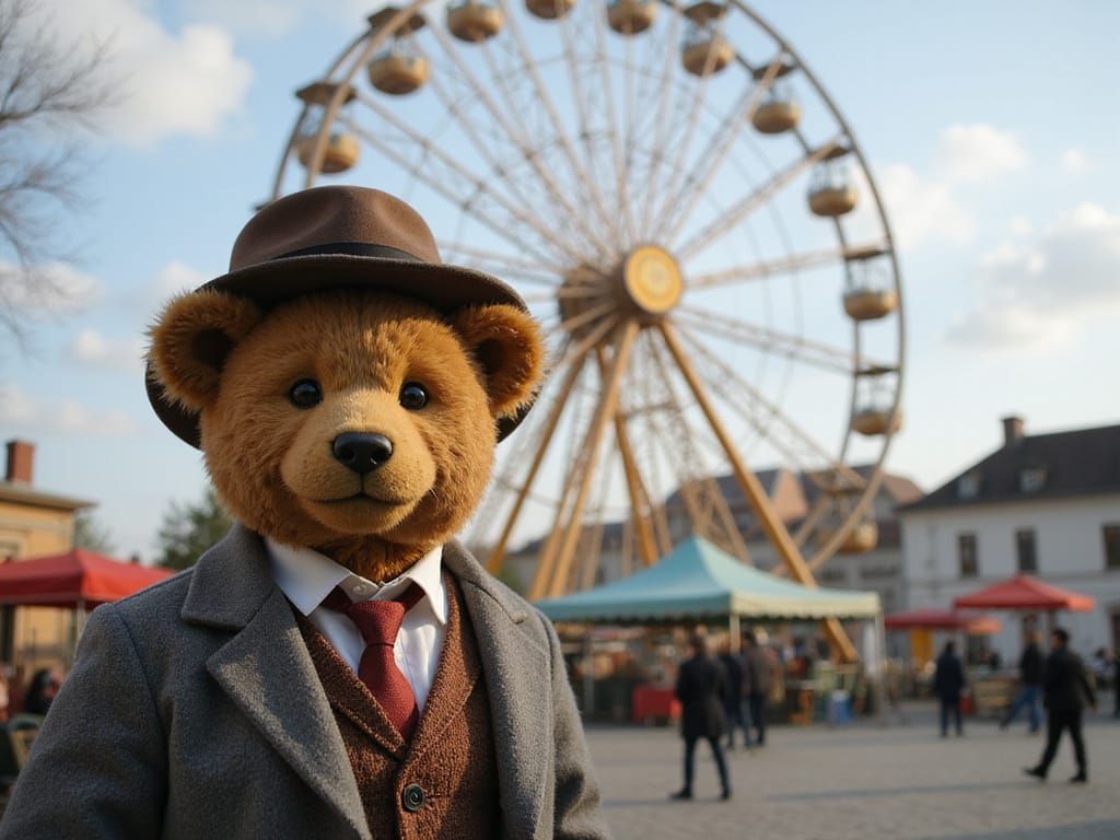 Teddy Bear at Vienna's Prater, Storybook Illustration