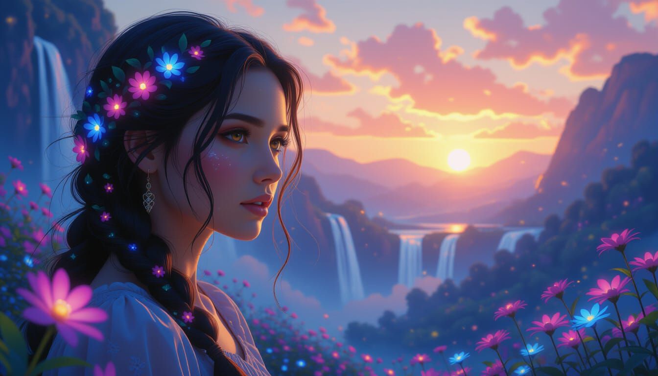 Bioluminescent Valley With Singing Waterfalls & Mystical Lan...