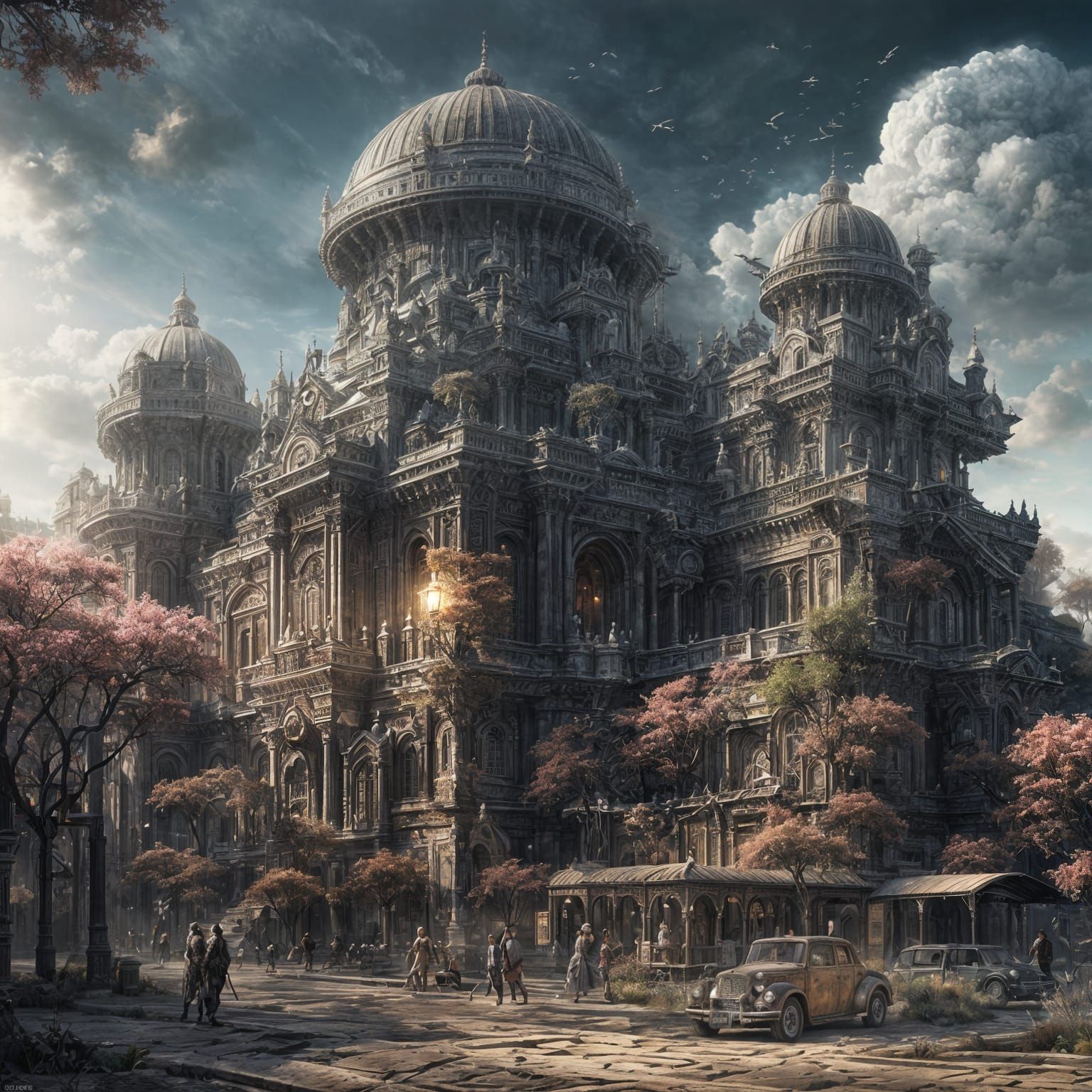 Epic Cinematic Digital Landscape in Maximalist Style