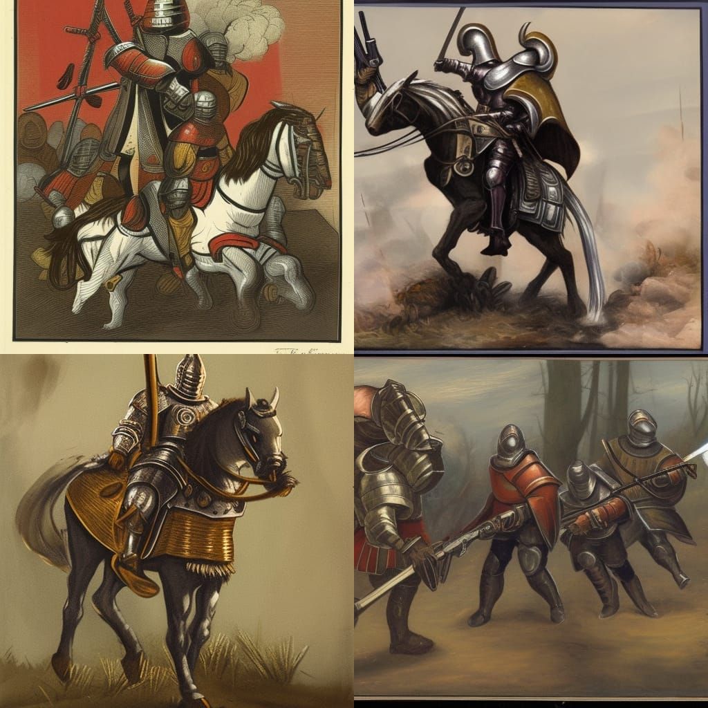 Knight with Gun Battles Modern Foes